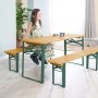 roba Kinderpartygarnitur Natur mit Little Stars Kissen: Kind sitzt an Tisch mit Bänken.