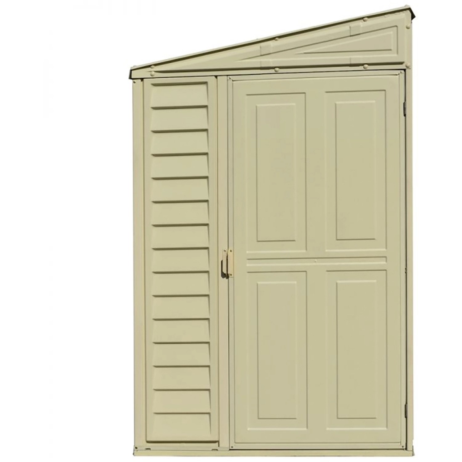 Duramax Kunststoff-Gartenhaus SideMate, 3,6 m², mit Doppeltür und Pultdach.