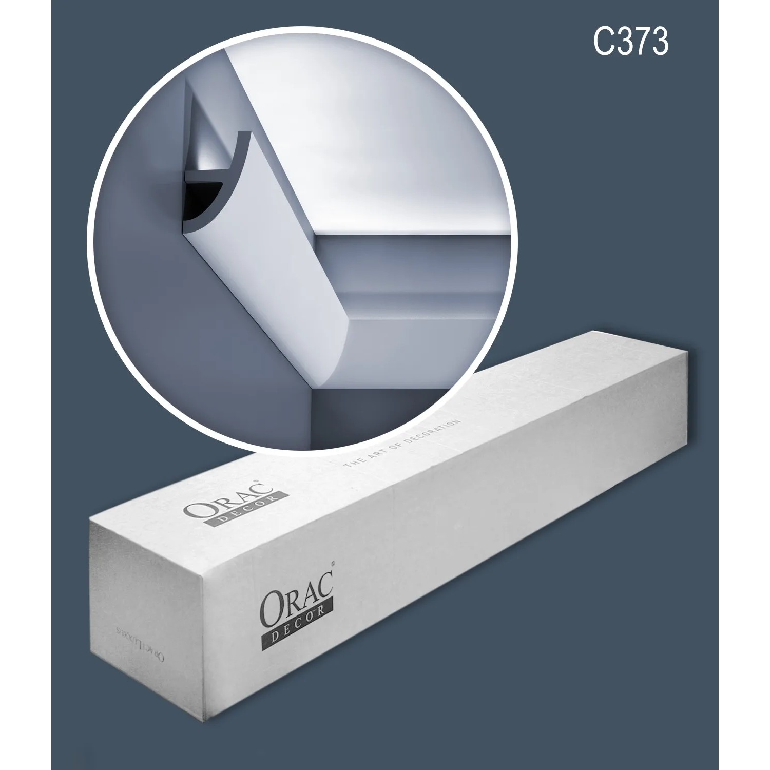 ORAC DECOR C373 LUXXUS Zierleisten Set im Karton, weiße Stuckleisten für indirekte Beleuchtung.