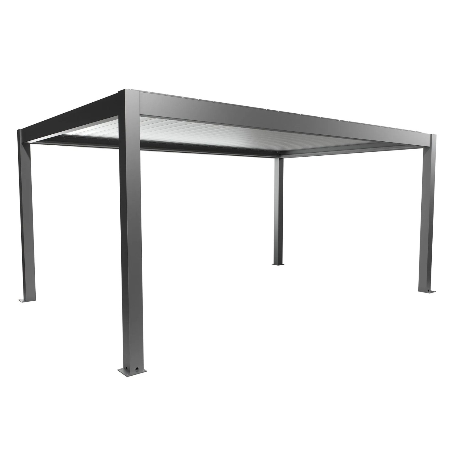 Biohort Pergola 5,5 m x 3,5 m Quarzgrau-Metallic/Silber-Metallic