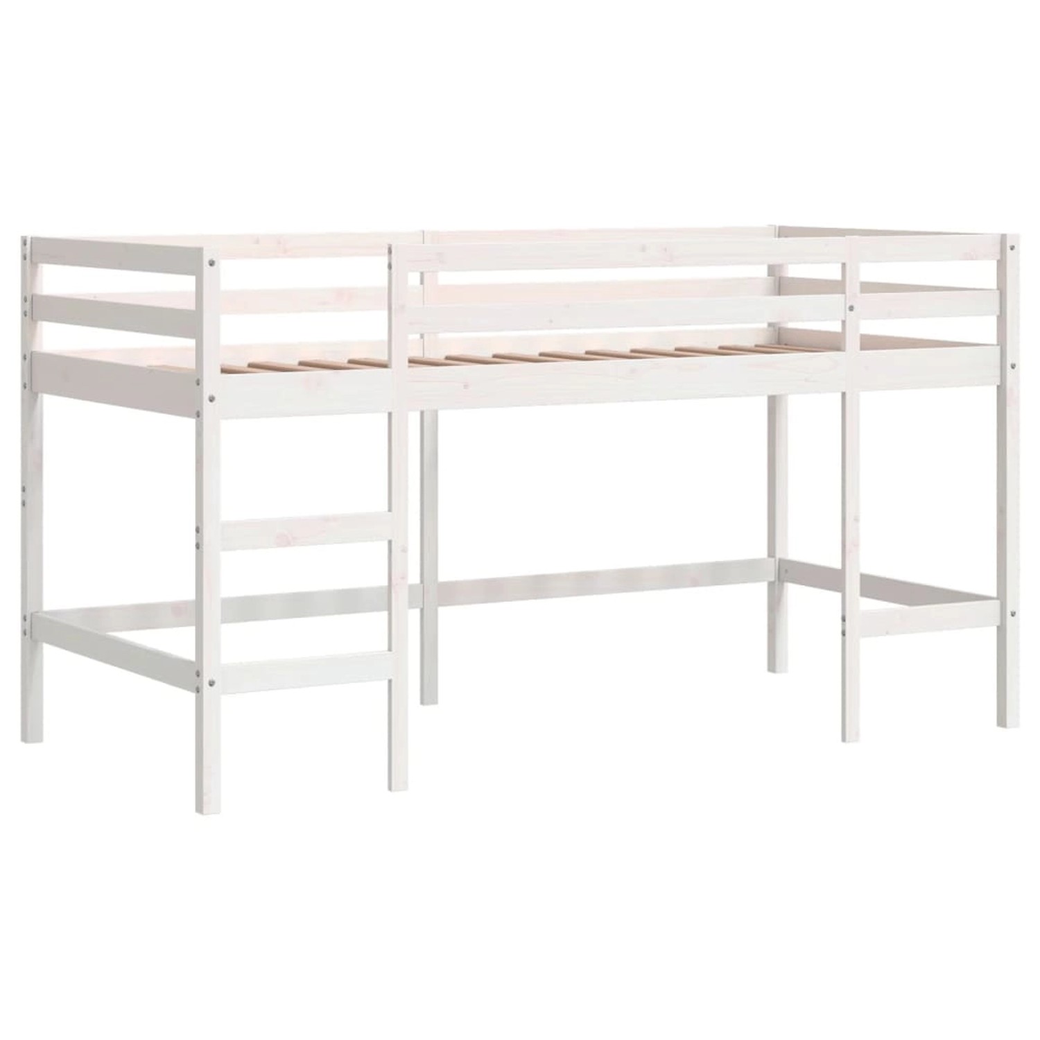 vidaXL Kinderhochbett mit Leiter Weiß 80x200 cm Massivholz Kiefer1925444 günstig online kaufen