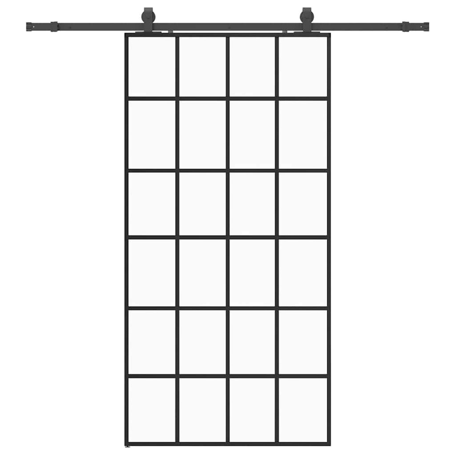 vidaXL Schiebetür mit Beschlag Schwarz 102x205 cm ESG-Glas 3375855 günstig online kaufen