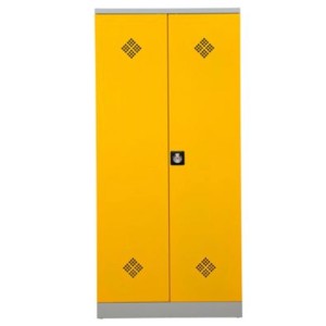 PROREGAL Gefahrstoffschrank Snake, grau-rapsgelb, 195x92x42 cm. Werkzeugschrank mit abschließbarer Tür.