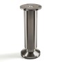 SOTECH Möbelfuß ALPHA, 150 mm, in gebürsteter Edelstahloptik. Stabiles Möbelbein mit runder Montageplatte und Bodengleiter.
