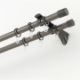 Gardinia Chicago Gardinenstange, Ø 20 mm, Titan, 160 cm, mit Ringen und Trägern.