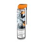 Stihl Multispray 400 ml Spraydose mit orangefarbenem Sprühkopf, ideal für Kettensägen Zubehör und Werkzeuge.