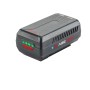 AL-KO Akku B160 LI BT 36V 4 AH: Schwarzer Akku mit Ladestandsanzeige und Bluetooth-Symbol.