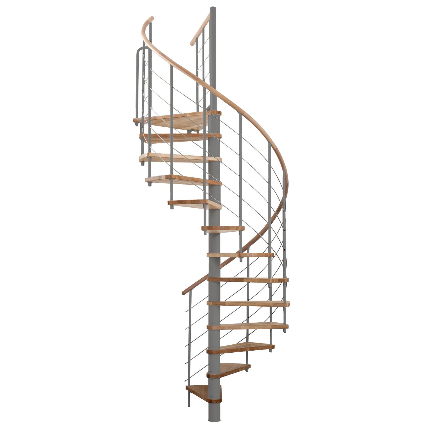 Minka Spindeltreppe Venezia Buche Grau Ø 160 cm Geschosshöhe bis 305,5 cm günstig online kaufen