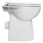 Calmwaters Stand-WC Set, erhöht, spülrandlos, mit WC-Sitz und Spülkasten, weiße Keramik.
