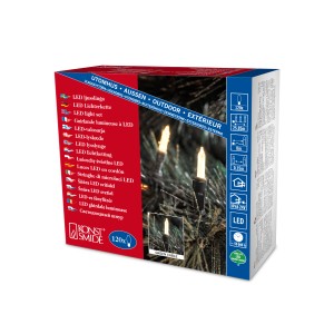 Konstsmide LED Lichterkette, 120 warmweiße LEDs für innen & außen. Verpackung.