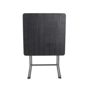 Lex Bistrotisch Gartentisch Klapptisch Kunststoff Holz-Rattan Optik Schwarz