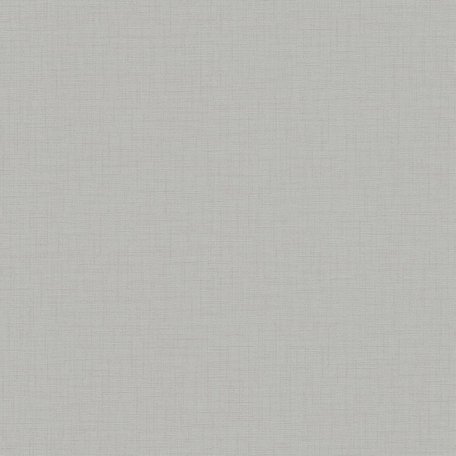Graue Vliestapete in Textiloptik, matte Oberfläche, geeignet für Wohnräume.