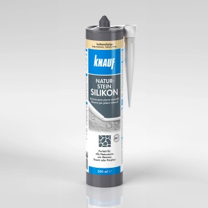 Knauf Naturstein Silikon Bahamabeige, 300ml Kartusche für dauerelastische Naturstein-Fugen.