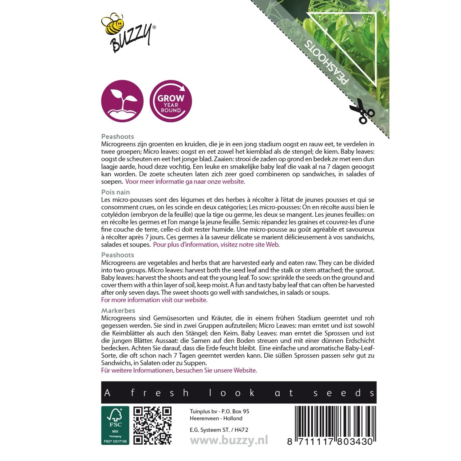 Microgreens Markerbsen Buzzy Microgreens Samen Ca. 15 g Ernte nach 7 Tagen_2