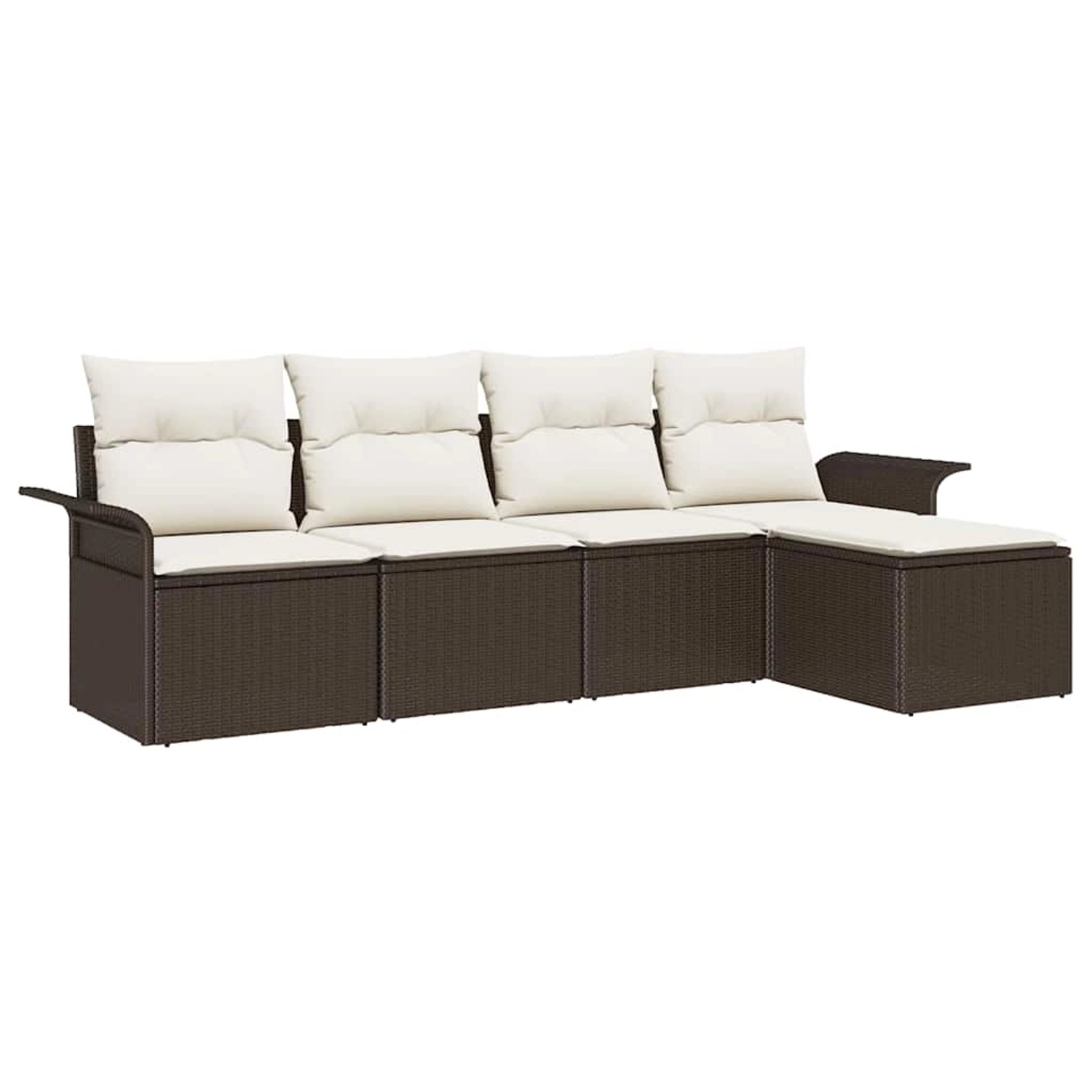 vidaXL Garten-Sofa-Set mit Kissen 5-Tlg Braun Poly Rattan 3345318 günstig online kaufen