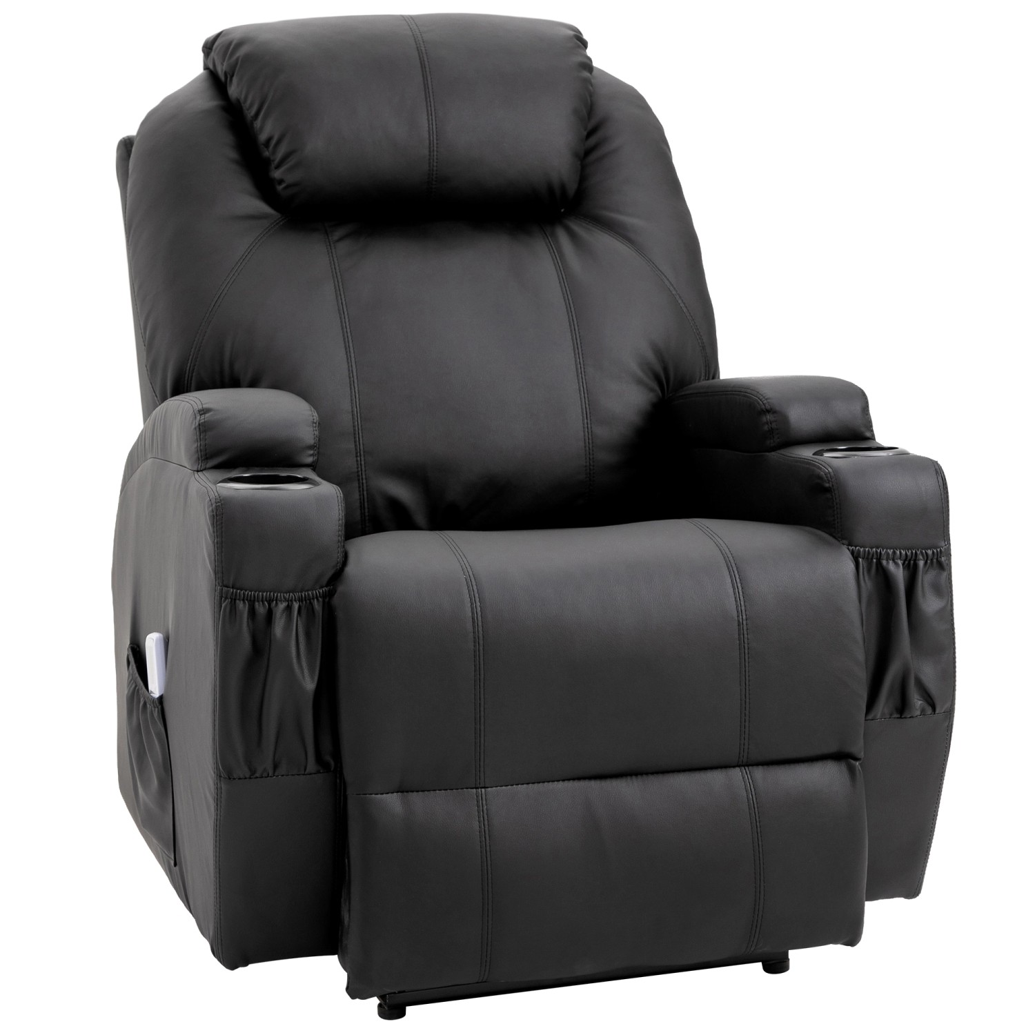 HOMCOM Massagesessel Elektrisch Liegefunktion Kunstleder Schwarz 82 x 97 x günstig online kaufen