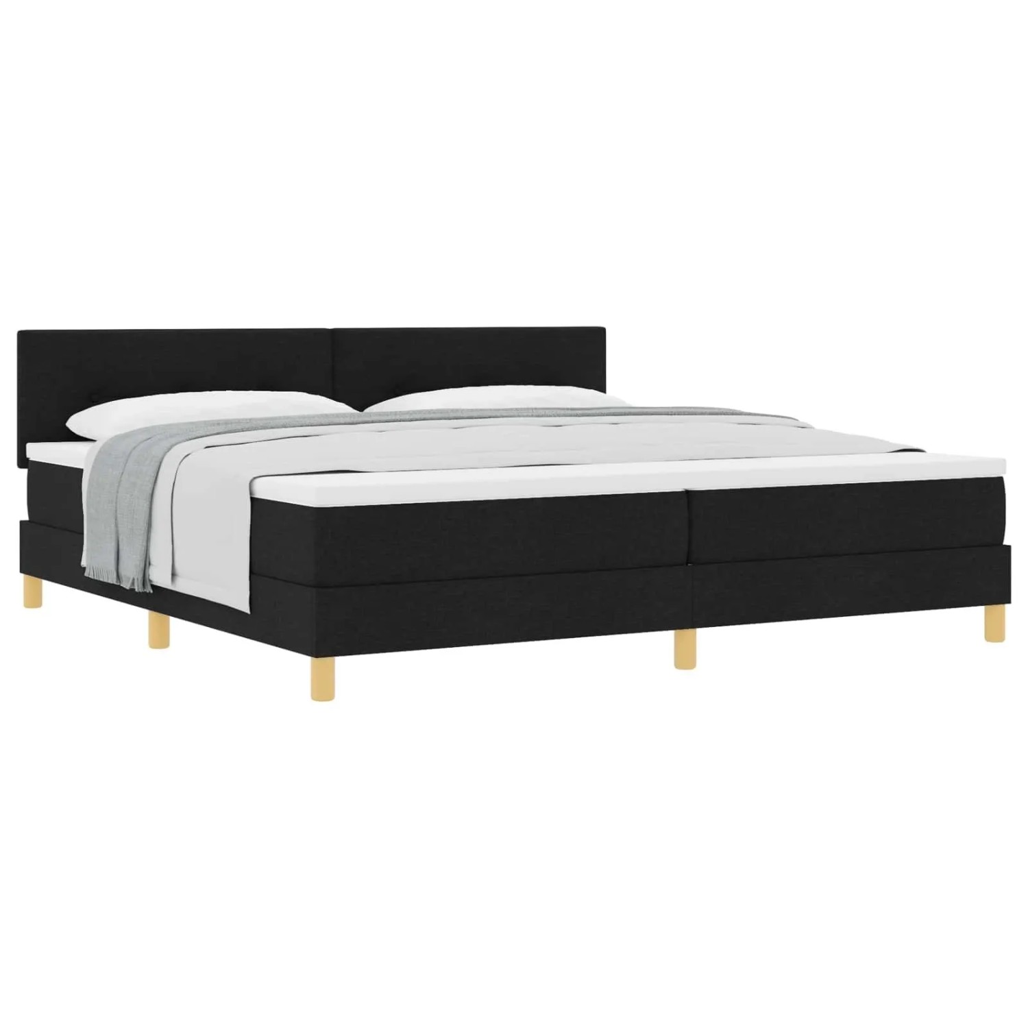 vidaXL Boxspringbett mit Matratze Schwarz 200 x 200 cm Stoff 3338946 günstig online kaufen