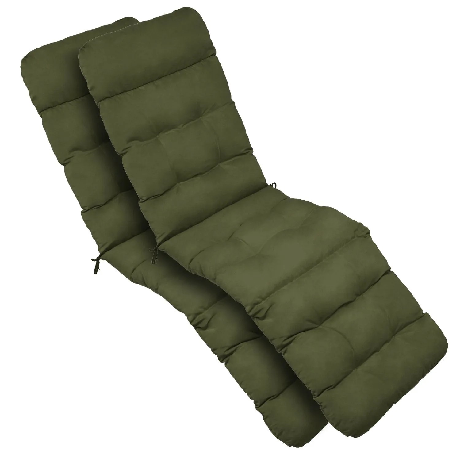 Beautissu 2X Bequeme Liegenauflage Deckchair 200x50x8 cm Olivegrün