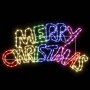 Mehrfarbiges LED Weihnachtsschild „Merry Christmas“ (100x50 cm) für Innen und Außen.