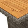Detailansicht: vidaXL Garten Essgruppe, 9-teilig, grau, Poly Rattan, Tischplatte aus Akazienholz.