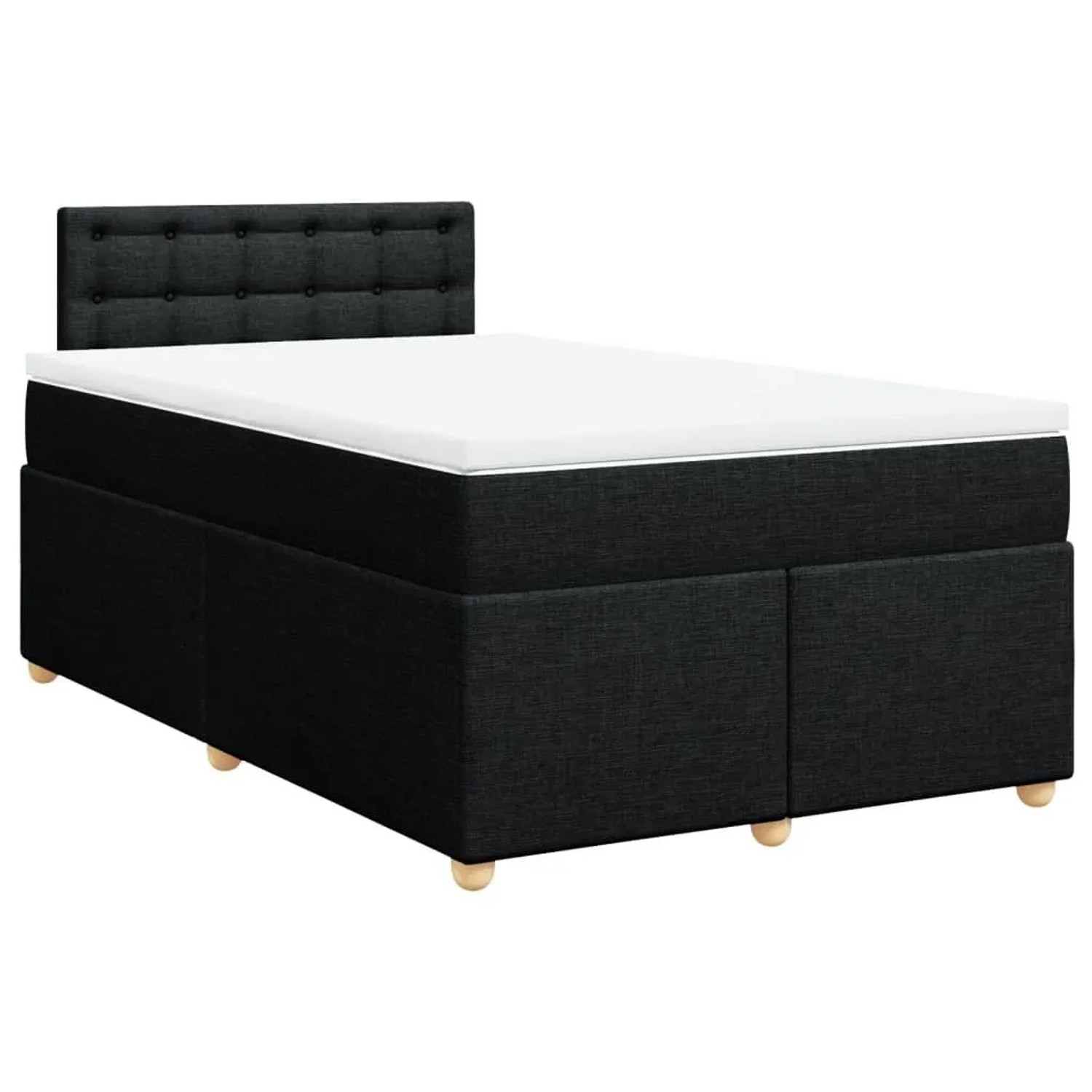 vidaXL Boxspringbett mit Matratze Schwarz 120x200 cm Stoff 3288963 günstig online kaufen