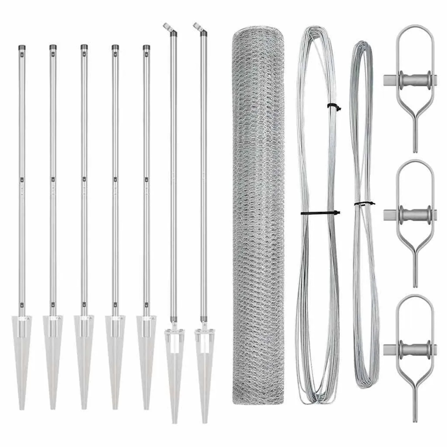 vidaXL Zaunpfosten Silber 10 x 1,4 m 13 mm Maschen Stahl 3353348 günstig online kaufen