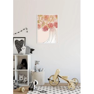 Disney Poster Dornröschen in Rosa (30x40 cm) im Kinderzimmer. Fototapete mit Märchenmotiv.