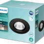 Verpackung eines schwarzen, runden Philips LED-Einbauspots Dive SL261, 5,5 W, 27 K, IP65.