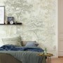 Komar Fototapete Bäume Beige (200x250cm) im Schlafzimmer. Natürliches Waldmotiv für Wandgestaltung.