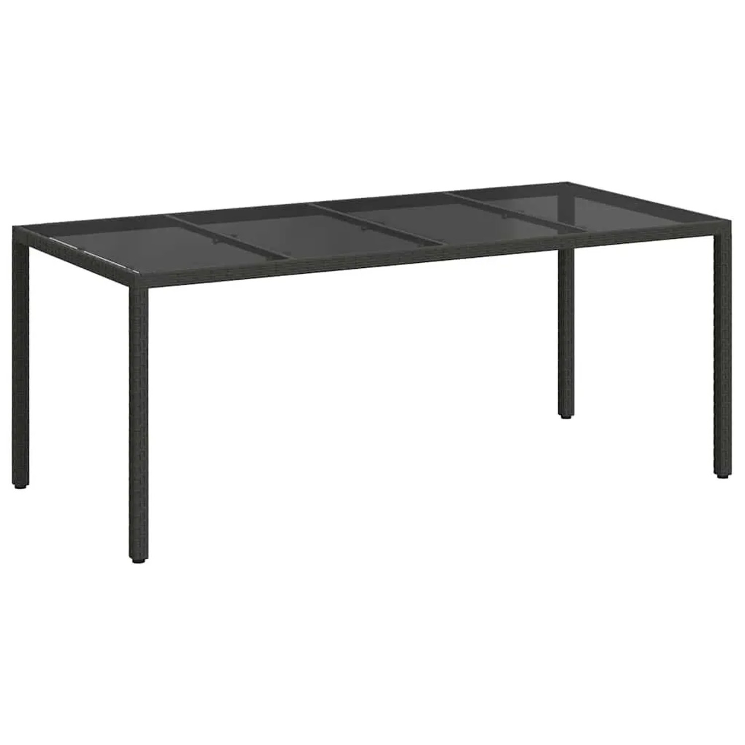 Furnicato Gartentisch Schwarz 190 X 90 X 75 Cm Poly Rattan
