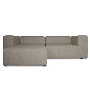 Modernes sandfarbenes Ecksofa Heaven mit Chaiselongue, wahlweise rechts oder links gewendet.