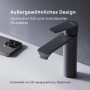 AM.PM Waschtischarmatur Hit M in Schwarz, moderne Armatur mit Klick-Ablaufgarnitur für Waschbecken.