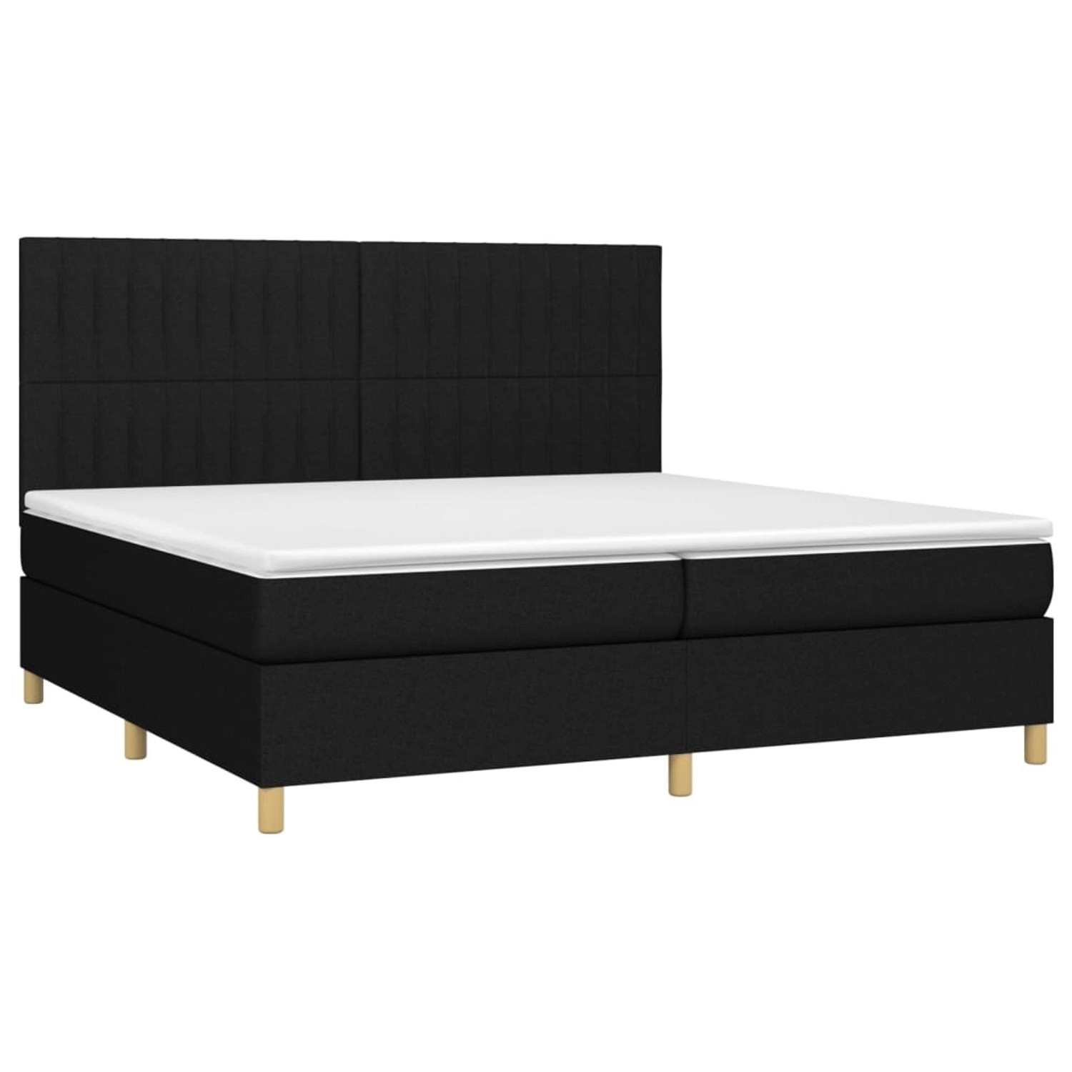 vidaXL Boxspringbett mit Matratze & LED Schwarz 200x200 cm Stoff 3135623 günstig online kaufen