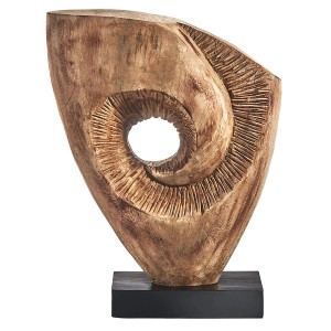 Kobolo Dekofigur Holzdeko Holzfigur FLOW Holz in Braun