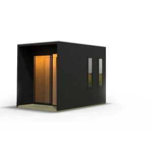 Chillroi 73mm Saunahaus Isidora Premium Inklusive Saunaofen mit Integrierter Steuerung 9kW Schwarz