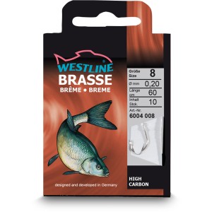 Westline Brassenhaken Gr. 8, gebogener Angelhaken im 10er-Pack für Zielfisch Brasse.
