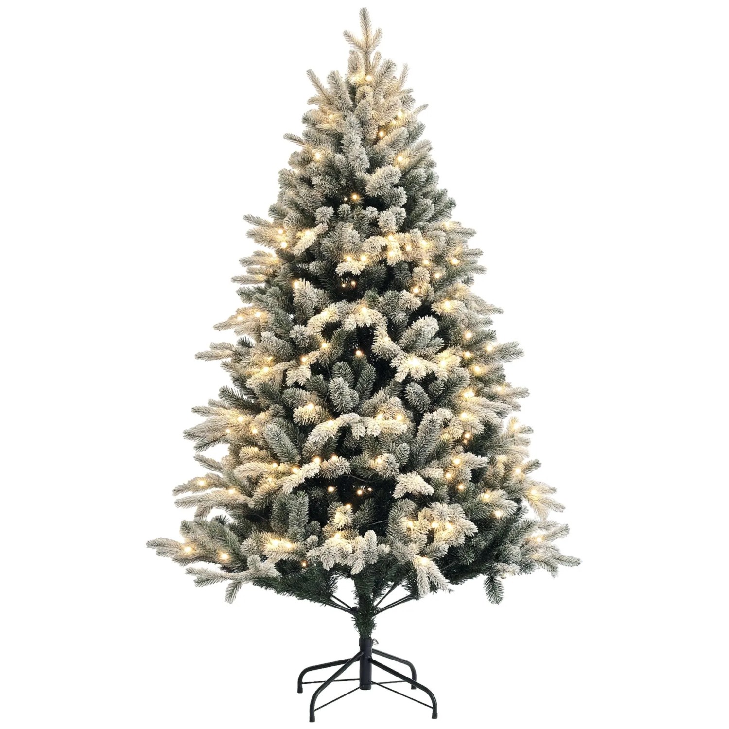 HOMCOM Weihnachtsbaum Kunststoff Stahl 116L x 116B x 180H cm