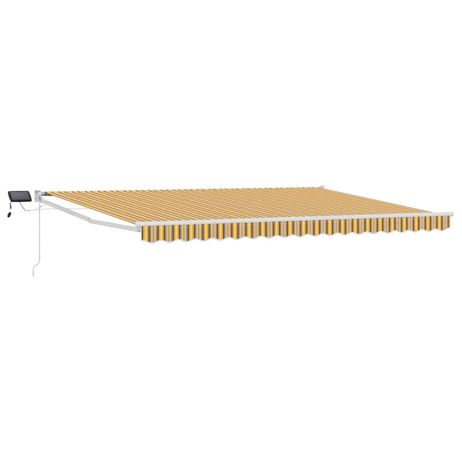 vidaXL Manuelle Gelenkarmmarkise mit LEDs Gelb und Grau 4 x 3 m 3419295