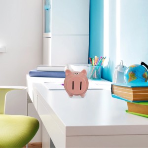 Relaxdays Sparschwein Dolomit Rosa 12,5 cm x 12 cm x 14 cm 0,5 kg