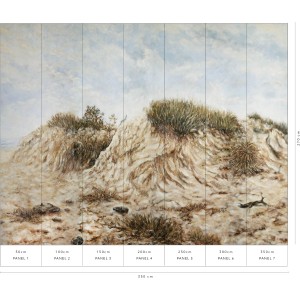 Erismann Fototapete Dünengeflüster Beige, 3,5x2,7m. Wandbild mit Dünenlandschaft für Wohnraum.