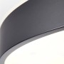 Detailaufnahme: Runde, dimmbare LED-Deckenleuchte Slimline in Schwarz und Weiß.