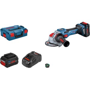 Bosch Professional Akku-Winkelschleifer GWX 18V-15 SC Set mit Akkus, Ladegerät und L-Boxx.
