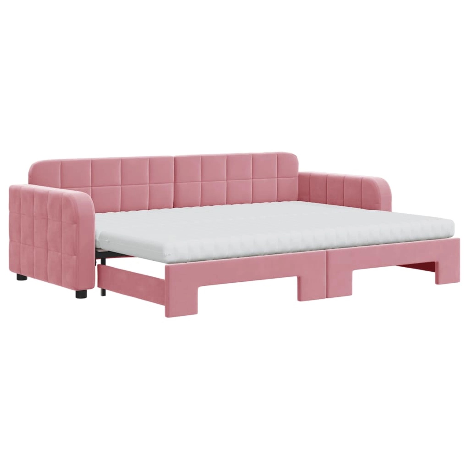 Thumbnail - vidaXL Tagesbett Ausziehbar mit Matratzen Rosa 80x200 cm Samt1897490