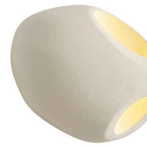 QAZQA Japandi Wandleuchte Creme Rund 28cm Pietra