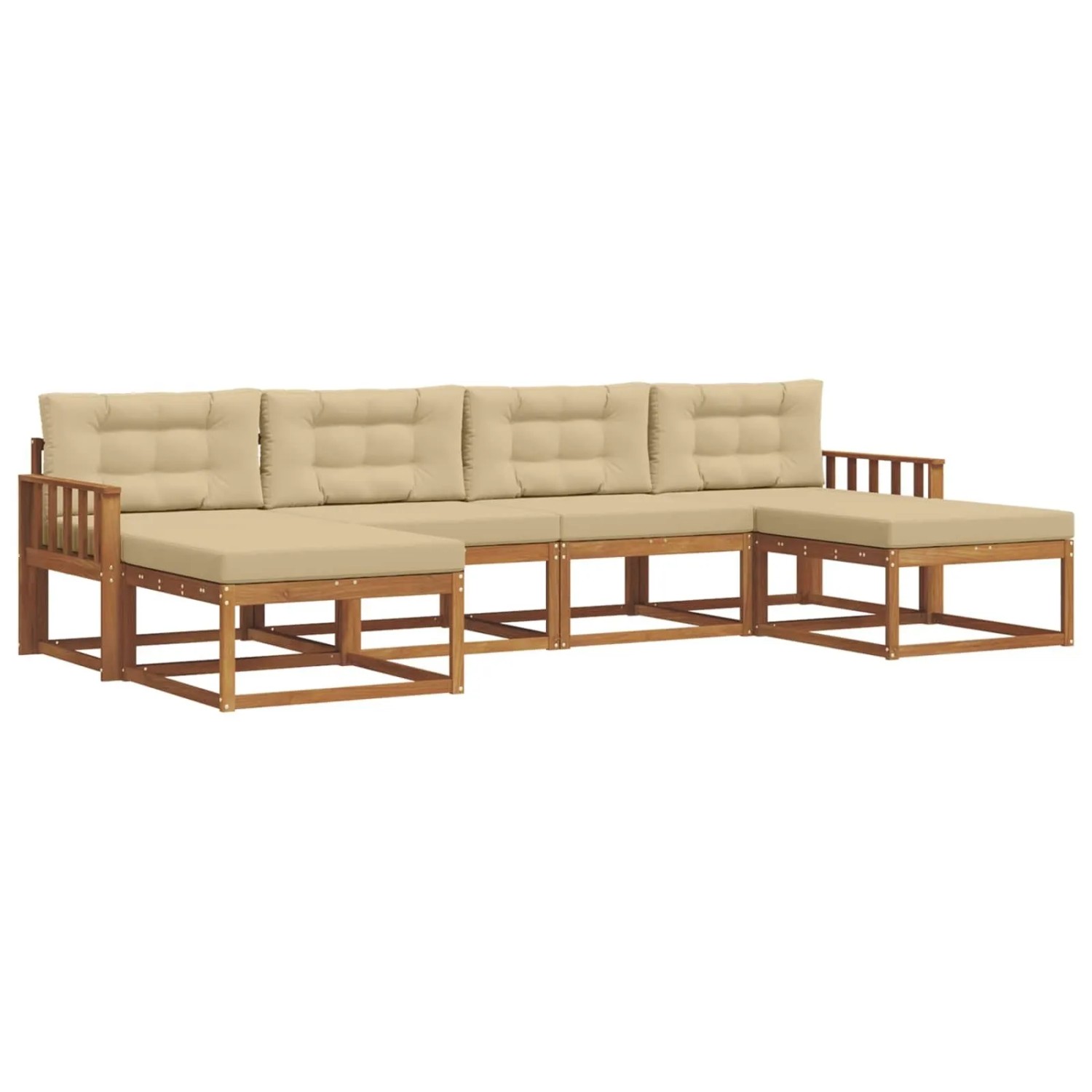 vidaXL Sofa Set mit Kissen 16-Tlg Natur und Beige 3367961