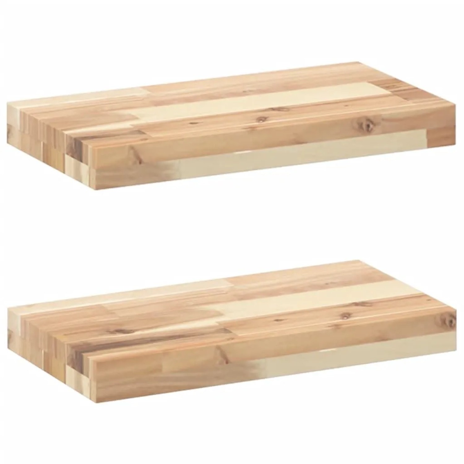 vidaXL Schweberegale 2 Stk 60x20x4 cm Massivholz Akazie Unbehandelt 3279420
