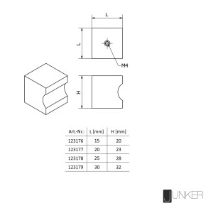 SOTECH Möbelknopf NEWPORT 25 x 25 x 28 mm Edelstahl Gebürstet