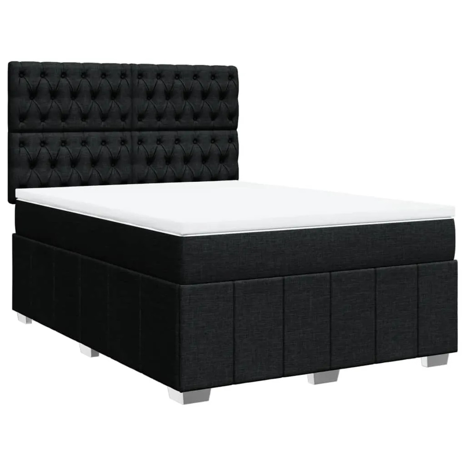 vidaXL Boxspringbett mit Matratze Schwarz 140x190 cm Stoff 3291672