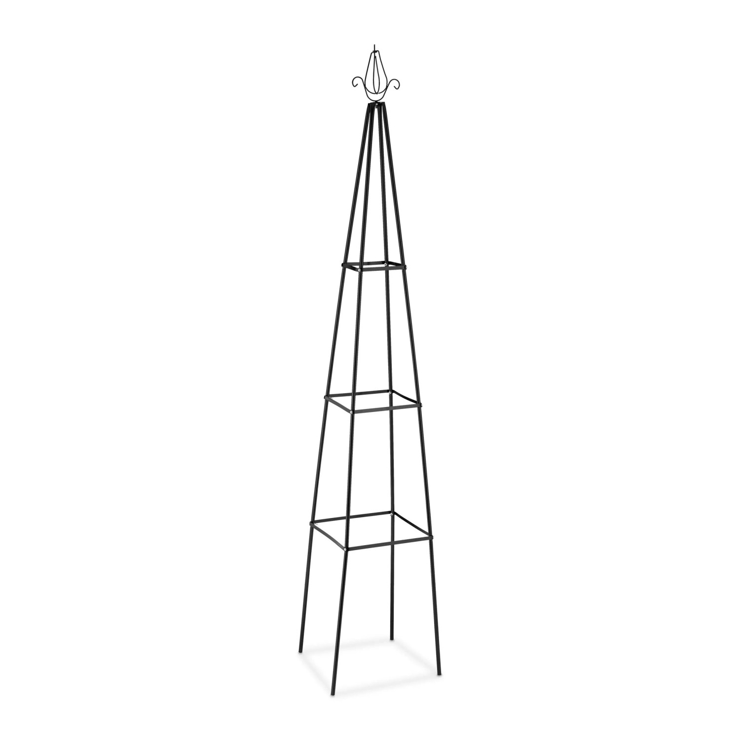 Relaxdays Rankobelisk Metall Schwarz 204 cm x 38 cm x 38 cm
