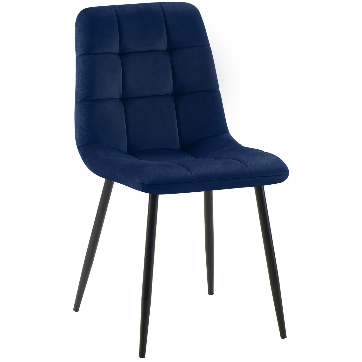 DELUKE Esszimmerstuhl FANOR Samt Dunkelblau 45x55x84cm Essstühle Esszimmerstühle Küchenstühle Wohnzimmerstühle